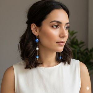 Unique Handcrafted Glass Bead Dangle Earrings